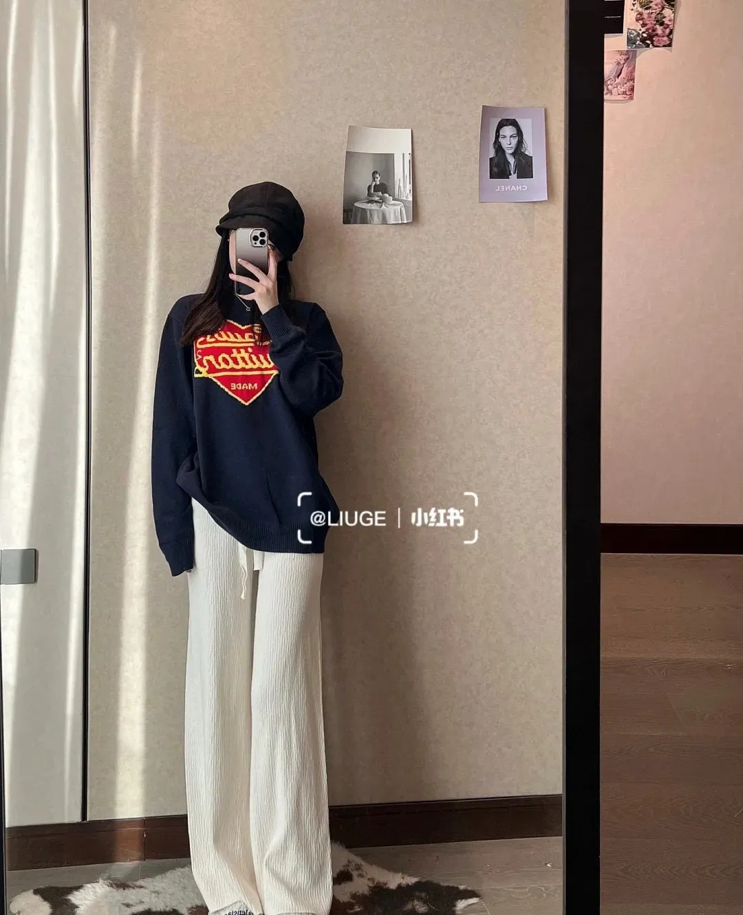 Louis Vuitton/Louis Vuitton love jacquard knitted crew neck sweater